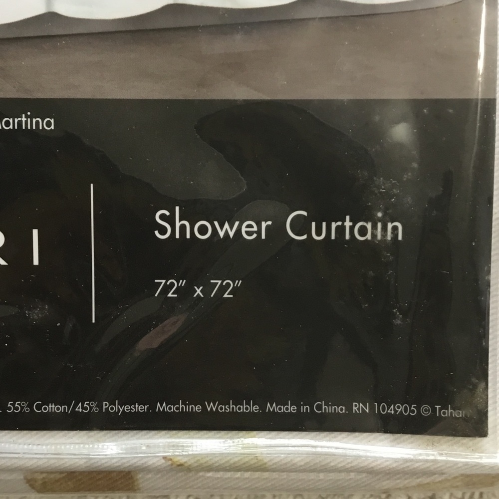 NWT Tahari Home Yellow and Orange Floral Shower Curtain - Picture 3 of 4